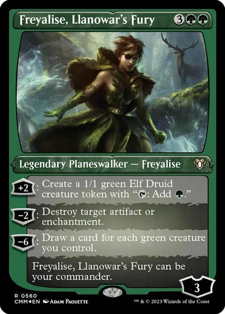 Freyalise, Llanowar's Fury, Magic card CMM 560 — Commander Masters set