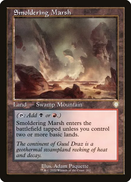 Smoldering Marsh, Magic card BRC 202 — The Brothers' War Commander set