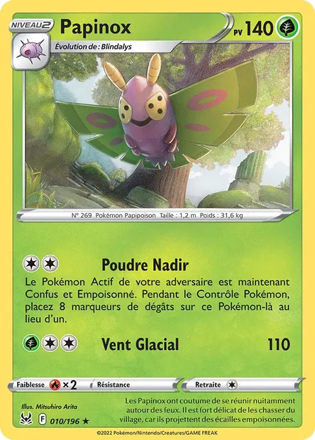 Papinox, carte Pokémon LOR 010 — extension Origine Perdue