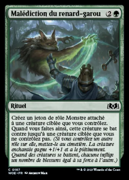 Malédiction du renard-garou, carte Magic WOE 167 — extension Wilds of Eldraine