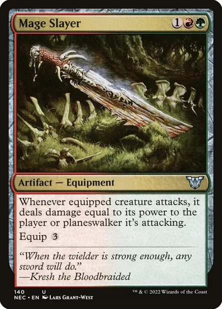 Mage Slayer, Magic card NEC 140 — Neon Dynasty Commander set