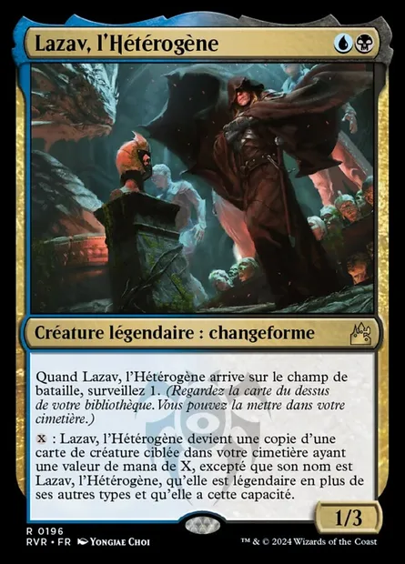 Lazav, l'Hétérogène, carte Magic RVR 196 — extension Ravnica Remastered
