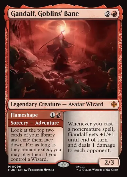 Gandalf, Goblins' Bane // Flameshape, Magic card HOB 96 — The Hobbit set