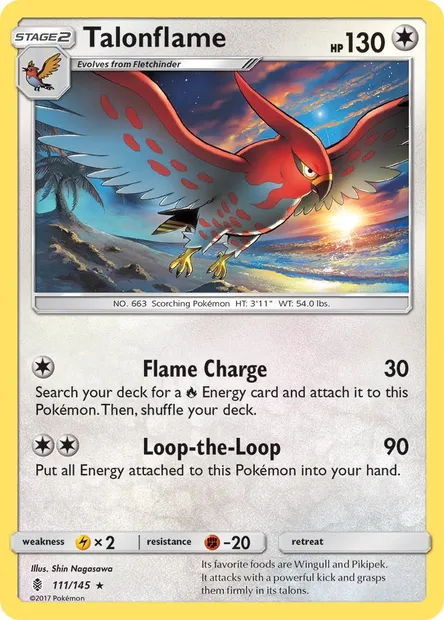 Talonflame, Pokémon card GRI 111 — Guardians Rising set