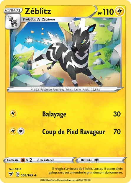 Zéblitz, carte Pokémon VIV 54 — extension Voltage Éclatant