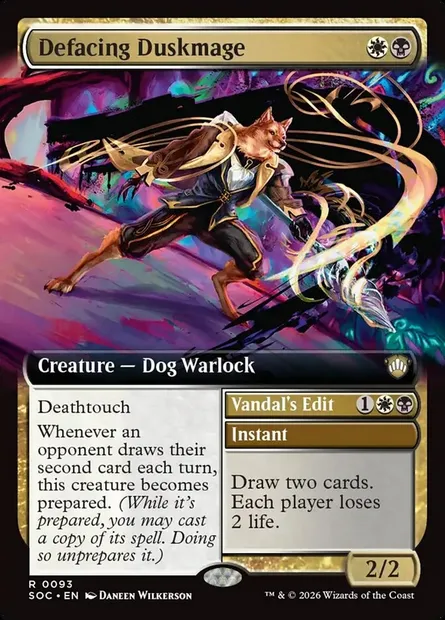 Defacing Duskmage // Vandal's Edit, Magic card SOC 93 — Secrets of Strixhaven Commander set