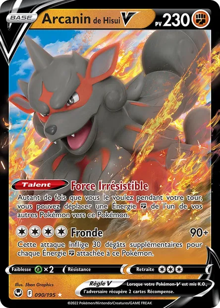 Arcanin de Hisui V, carte Pokémon SIT 090 — extension Tempête Argentée