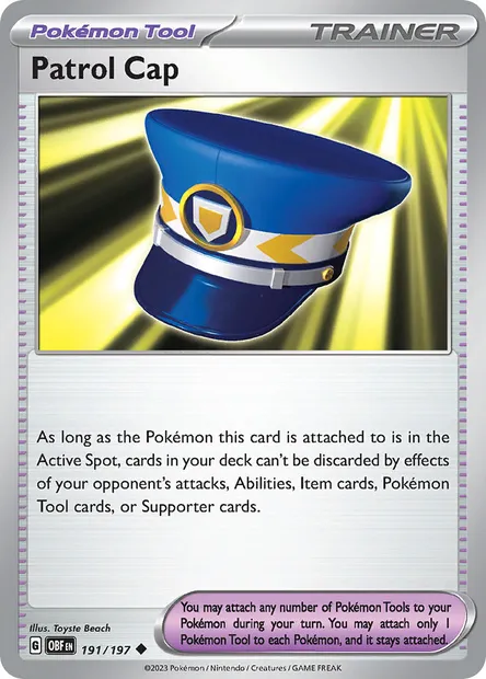 Patrol Cap, Pokémon card OBF 191 — Obsidian Flames set