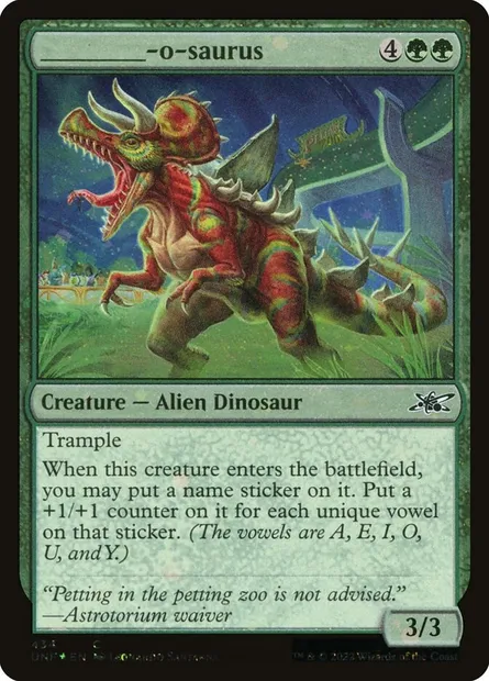 _____-o-saurus, carte Magic UNF 434 — extension Unfinity
