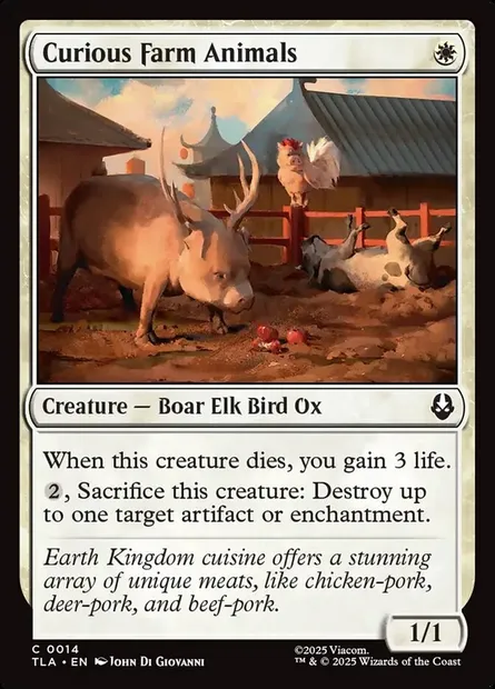 Curious Farm Animals, Magic card TLA 14 — Avatar: The Last Airbender set