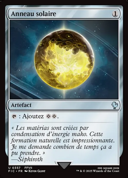 Anneau solaire, carte Magic FIC 357 — extension Final Fantasy Commander