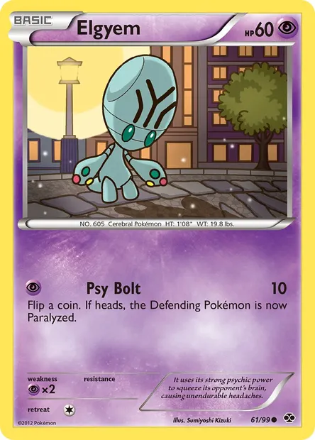 Elgyem, Pokémon card NXD 61 — Next Destinies set