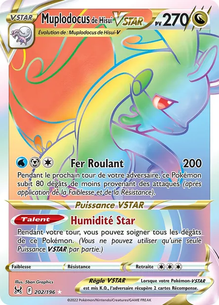Muplodocus de Hisui VSTAR, carte Pokémon LOR 202 — extension Origine Perdue