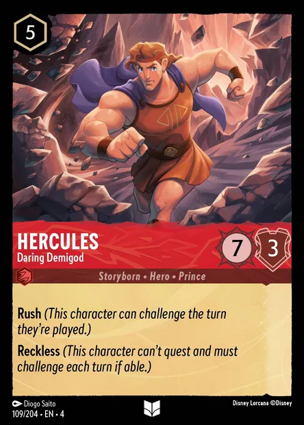 Hercules - Daring Demigod, Disney Lorcana card CH4-109 — Ursula's Return set