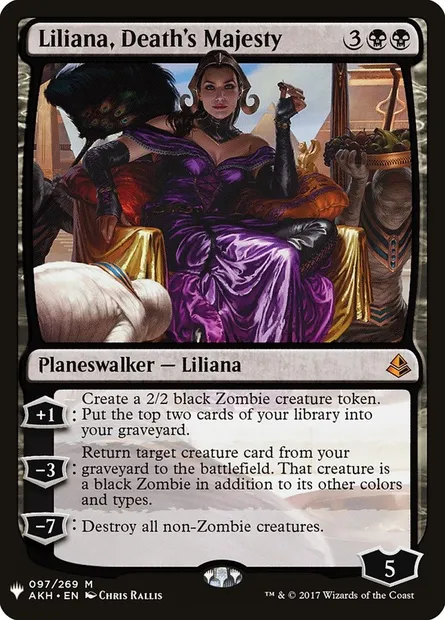 Liliana, majesté de la mort, carte Magic PLST AKH-97 — extension The List