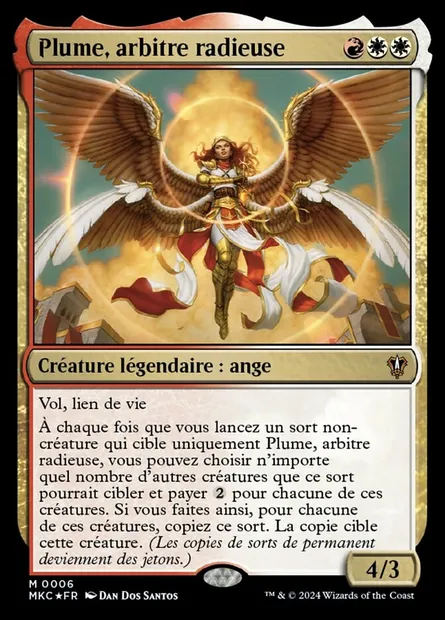 Plume, arbitre radieuse, carte Magic MKC 6 — extension Murders at Karlov Manor Commander