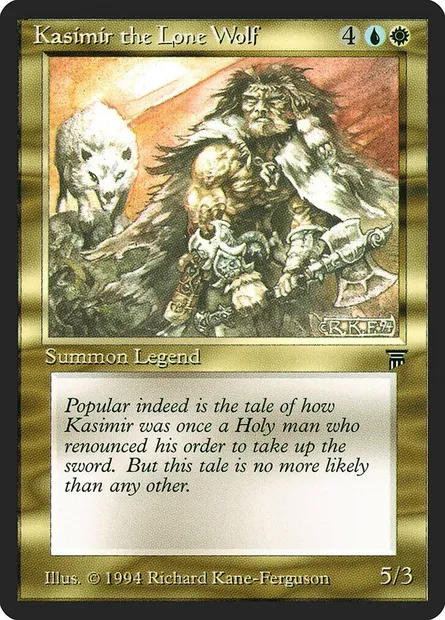 Kasimir the Lone Wolf, carte Magic LEG 237 — extension Legends