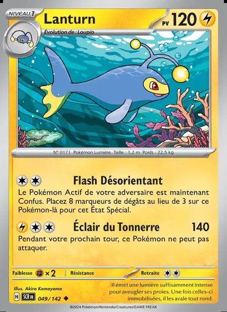 Lanturn, carte Pokémon SCR 049 — extension Couronne Stellaire