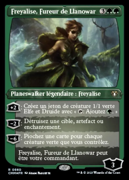 Freyalise, Fureur de Llanowar, carte Magic CMM 560 — extension Commander Masters