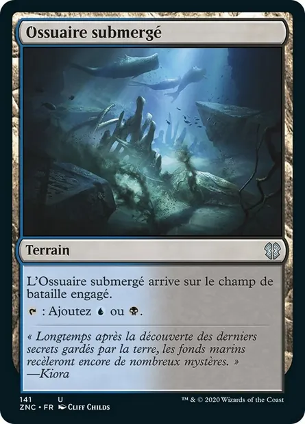 Ossuaire submergé, carte Magic ZNC 141 — extension Zendikar Rising Commander