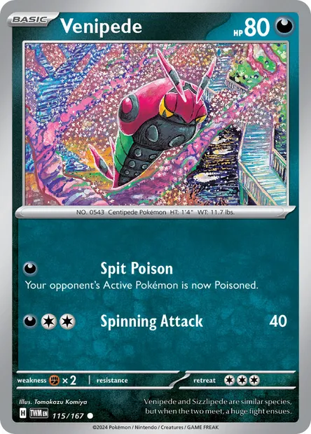 Venipede, Pokémon card TWM 115 — Twilight Masquerade set