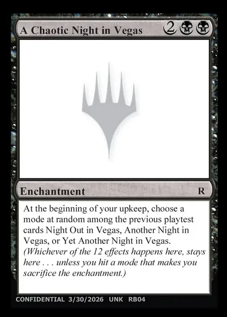 A Chaotic Night in Vegas, carte Magic UNK RB04h — extension Unknown Event