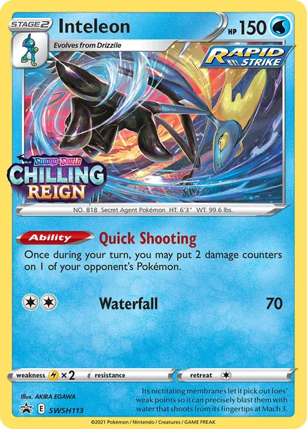 Inteleon, Pokémon card SWSH 113 — SWSH Black Star Promos set