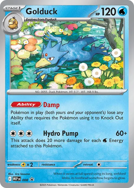Golduck, Pokémon card MEP 008 — MEP Black Star Promos set