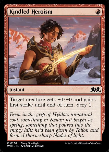 Kindled Heroism, Magic card WOE 138 — Wilds of Eldraine set