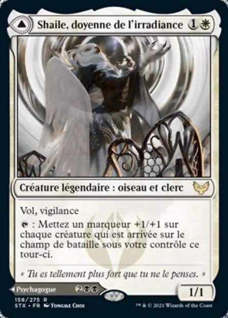 Shaile, doyenne de l'irradiance // Embrose, doyen des ombres, carte Magic STX 158 — extension Strixhaven: l'Académie des Mages