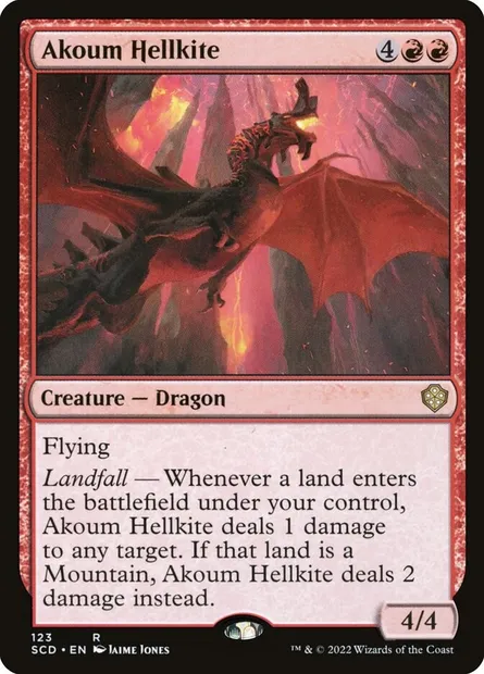 Akoum Hellkite, Magic card SCD 123 — Starter Commander Decks set