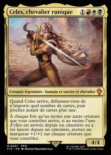 Celes, chevalier runique, carte Magic FIC 1 — extension Final Fantasy Commander