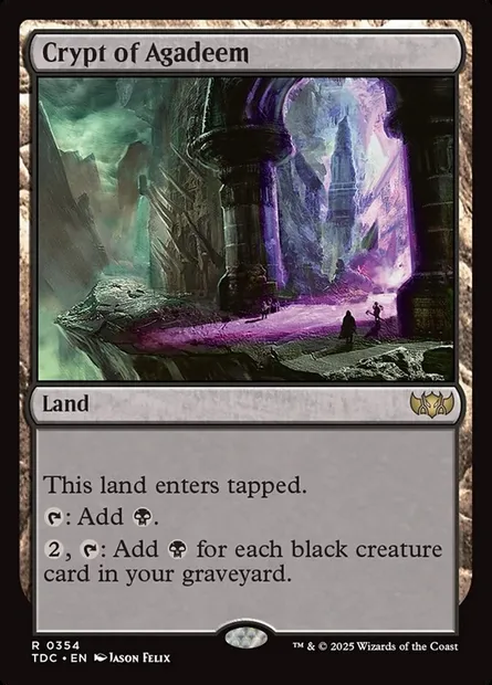 Crypt of Agadeem, Magic card TDC 354 — Tarkir: Dragonstorm Commander set