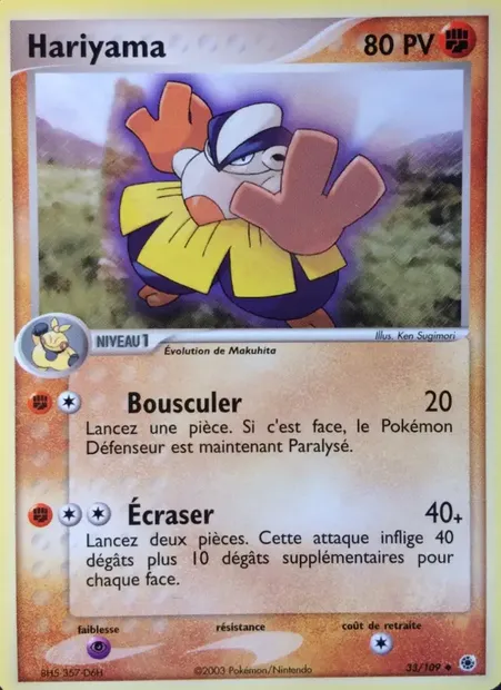 Hariyama, carte Pokémon RS 33 — extension EX Rubis & Saphir