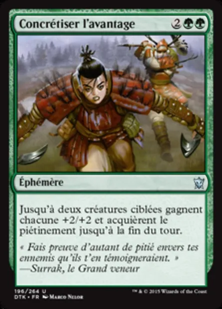 Concrétiser l'avantage, carte Magic DTK 196 — extension Les Dragons de Tarkir