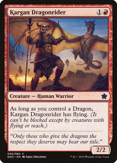 Cavalier-dragon kargan, carte Magic GN2 40 — extension Game Night 2019
