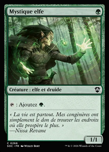 Mystique elfe, carte Magic SOC 266 — extension Secrets of Strixhaven Commander
