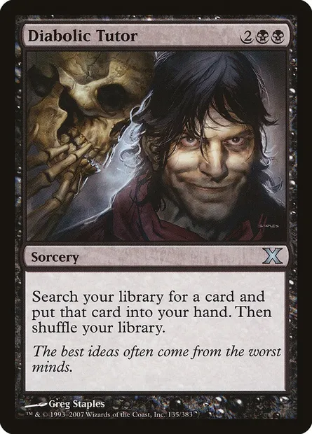 Diabolic Tutor, Magic card 10E 135 — Tenth Edition set