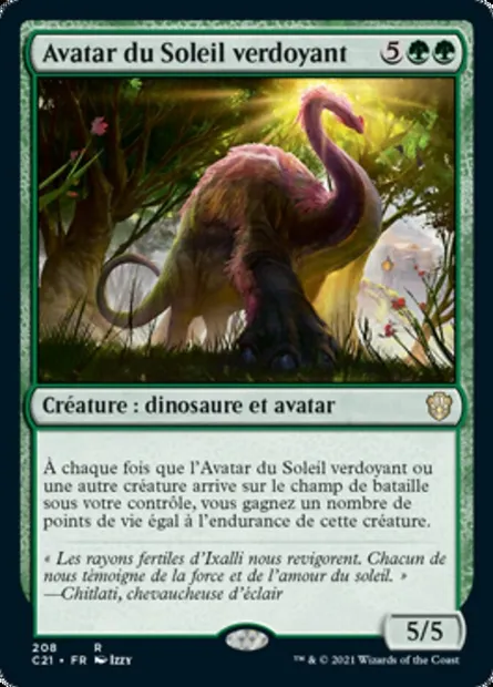 Avatar du Soleil verdoyant, carte Magic C21 208 — extension Commander 2021