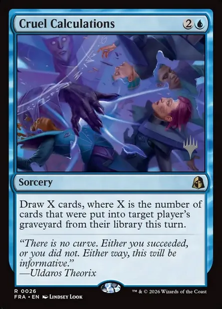 Calculs cruels, carte Magic PFRA 26p — extension Reality Fracture Promos