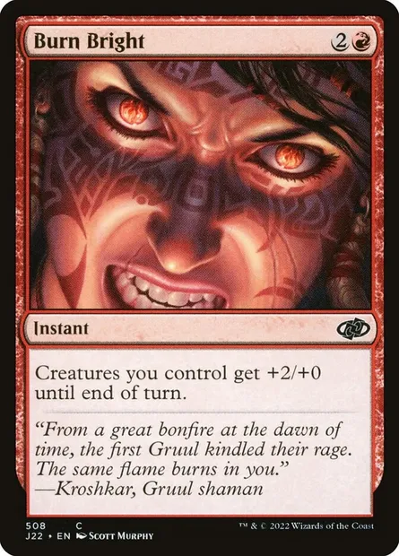 Burn Bright, Magic card J22 508 — Jumpstart 2022 set