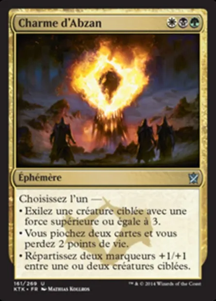 Charme d'Abzan, carte Magic KTK 161 — extension Les Khans de Tarkir