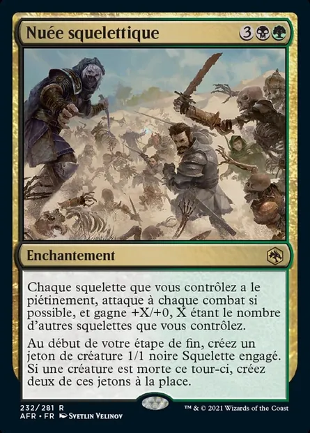 Nuée squelettique, carte Magic AFR 232 — extension Forgotten Realms: Aventures dans les Royaumes Oubliés