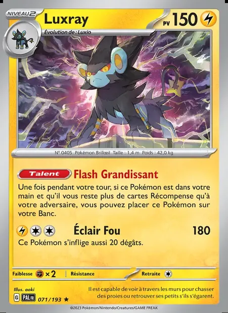 Luxray, carte Pokémon PAL 071 — extension Évolutions à Paldea
