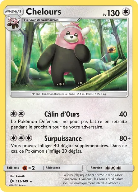 Chelours, carte Pokémon SUM 112 — extension Soleil et Lune