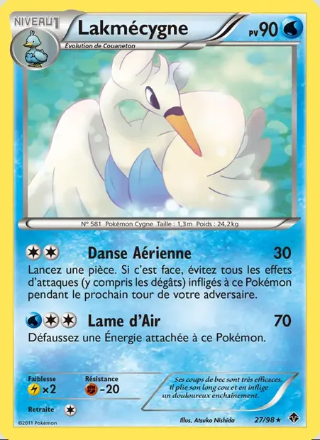 Lakmécygne, carte Pokémon EPO 27 — extension Pouvoirs Émergents