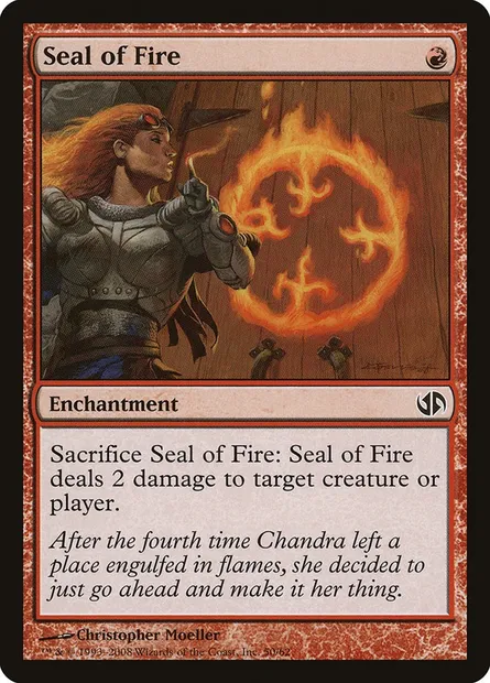 Seal of Fire, Magic card DD2 50 — Duel Decks: Jace vs. Chandra set