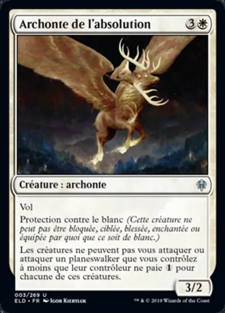 Archonte de l'absolution, carte Magic ELD 3 — extension Throne of Eldraine