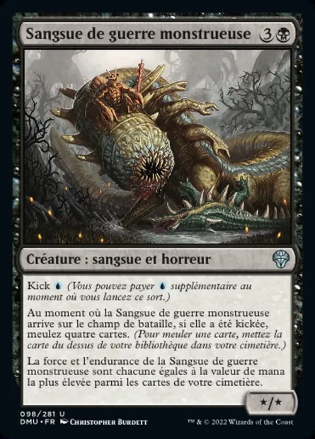 Sangsue de guerre monstrueuse, carte Magic DMU 98 — extension Dominaria Uni