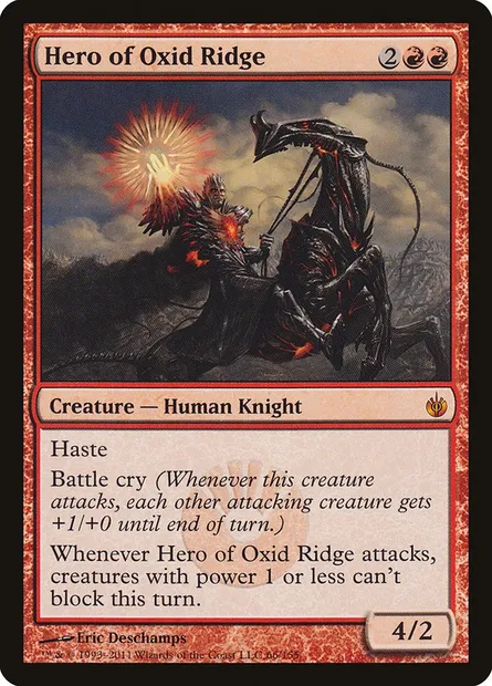Hero of Oxid Ridge, Magic card MBS 66 — Mirrodin Besieged set